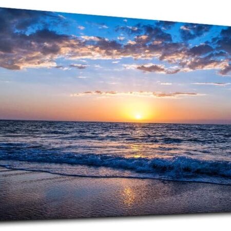 Wall Art Moon Sea blue Ocean Landscape Paintings Bedroom Canvas Art Print wall art for living room Paintings for Wall Decor and Home Decor (20 x 40inch x 1pcs)