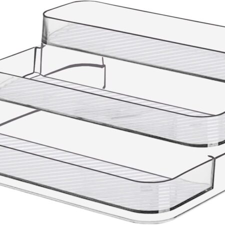 No assembly required, transparent three-tier acrylic spice rack, suitable for cabinets, kitchens, or bathrooms