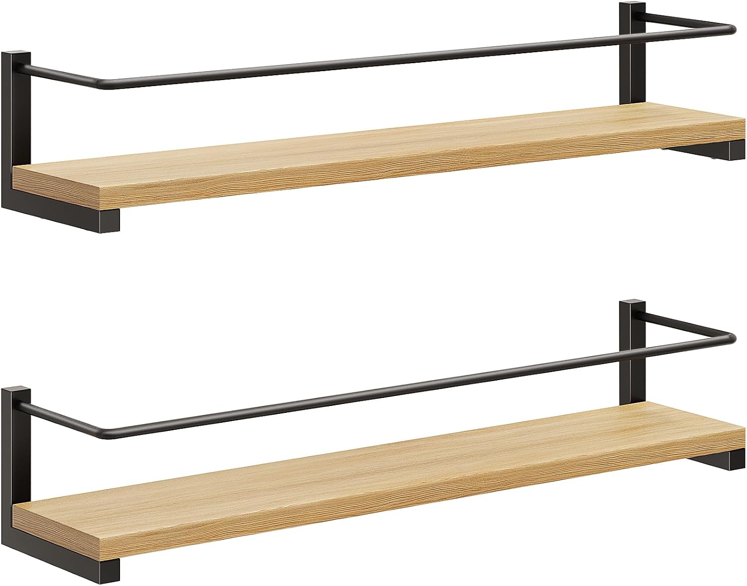 Wall-mounted rustic wooden hanging rack (2 pieces), suitable for above the stove or kitchen wall