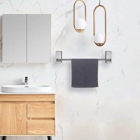 Self-adhesive bathroom towel bar