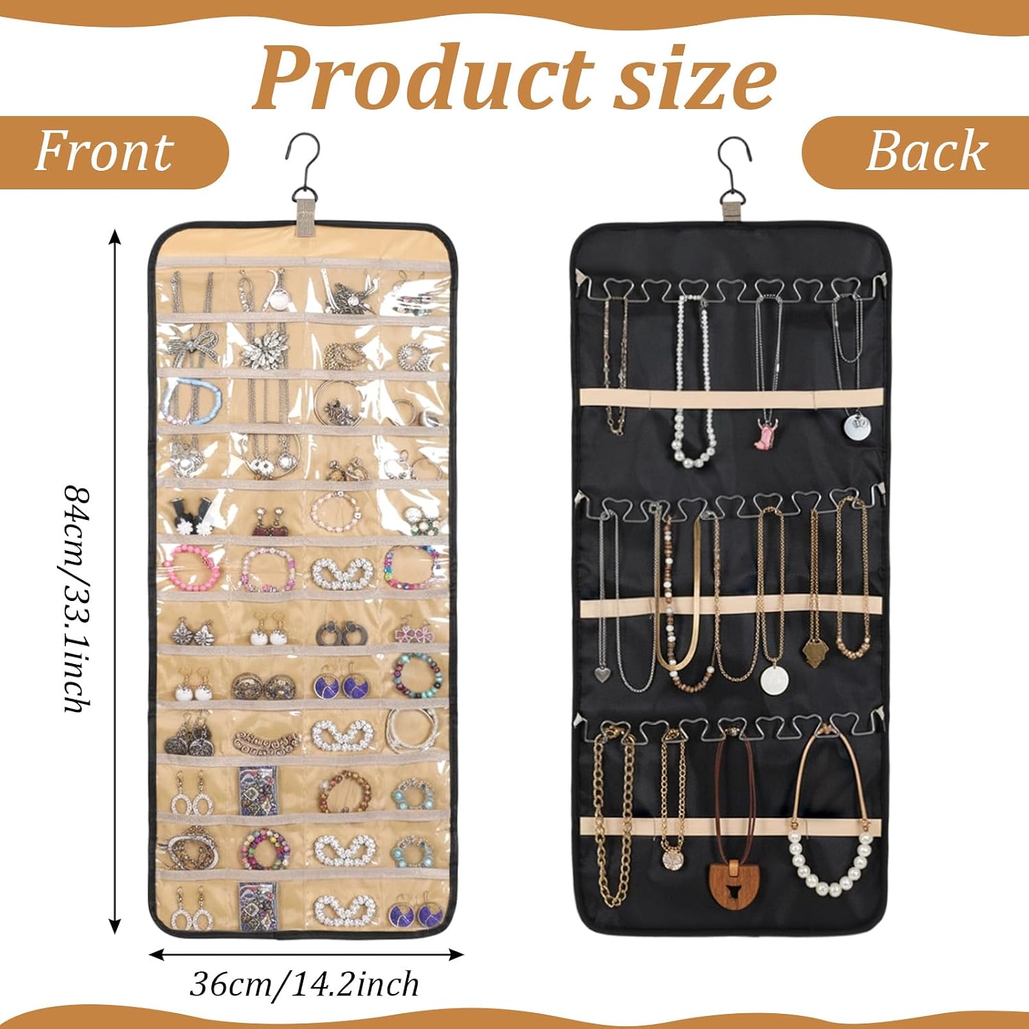 48-Pocket 21-Hook Double-Sided Hanging Jewellery Set of 3 - Image 2