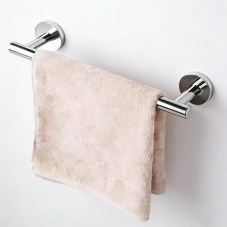 Polished chrome towel bar
