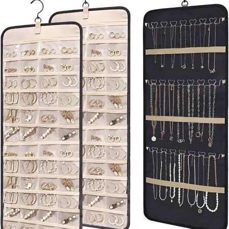 48-Pocket 36-Hook Double-Sided Hanging Jewellery Set of 2