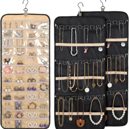 48-Pocket 21-Hook Double-Sided Hanging Jewellery Set of 3