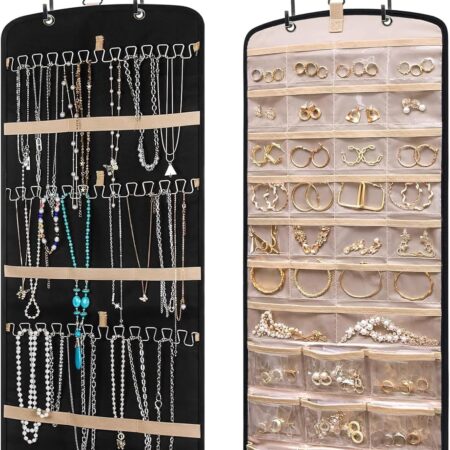 28-Pocket Double-Sided Over-the-Door Hanging Jewellery Organiser