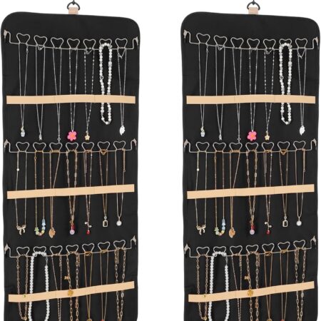 48-Pocket 21-Hook Swivel-Hook Hanging Jewellery Set of 2