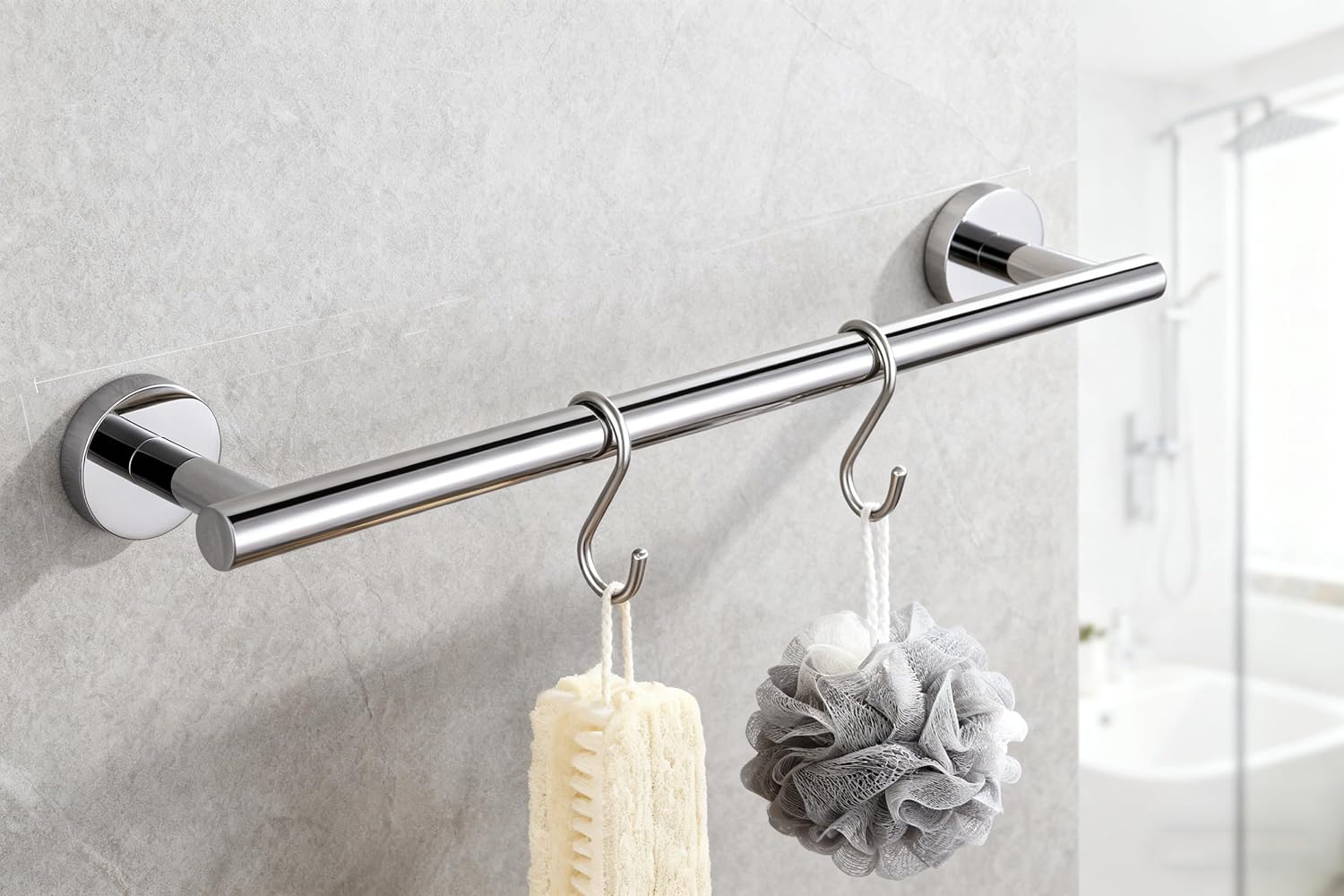 Polished chrome towel bar - Image 2