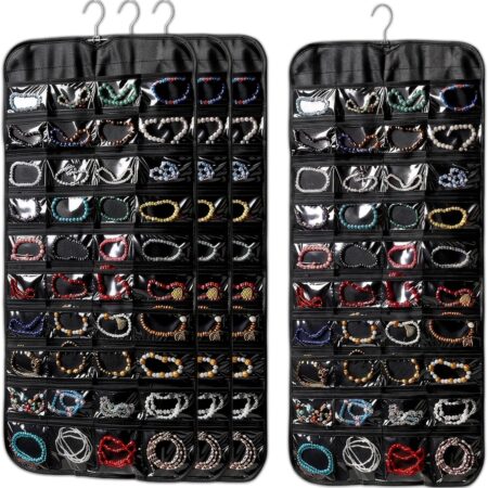 80-Pocket Swivel-Hook Double-Sided Hanging Jewellery Set of 4