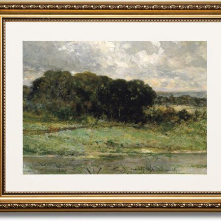 Vintage Gold Framed Wall Art, Swale Land Scenery Retro Paintings, Canvas Prints Artwork with Antique Frame, Victorian Wall Picture Decor for Room Gallery Living Room 13x16 inch