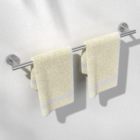 Brushed nickel bathroom towel bar